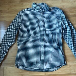 Goodfellow & Co Men's Gingham Shirt - Navy and White Size Medium